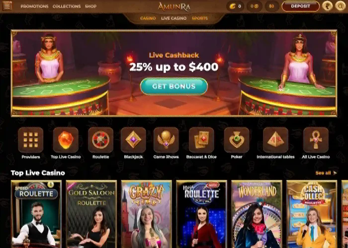 Live Dealer Games at AmunRa