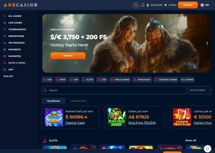 Axe Casino Lobby