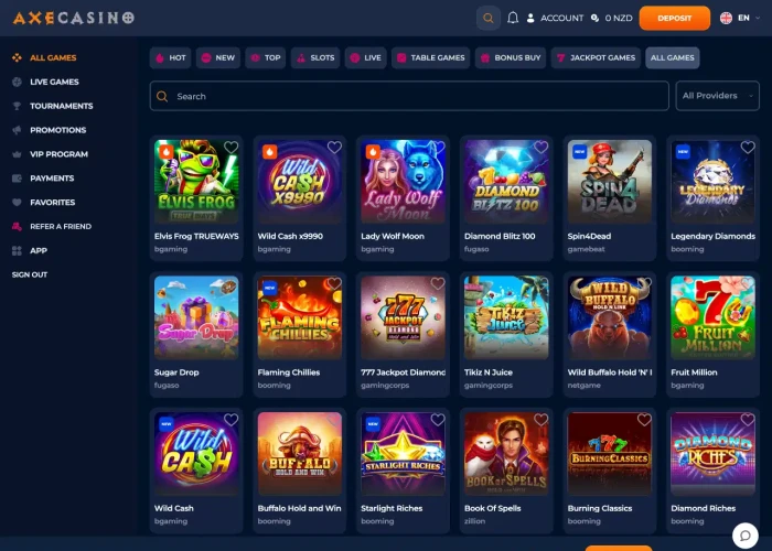 Spin Galaxy’s Game Selection