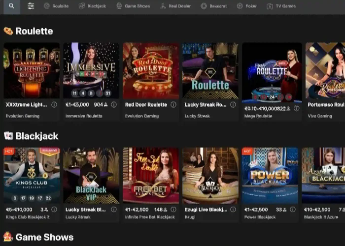 Live Dealer Games at Bet O Bet