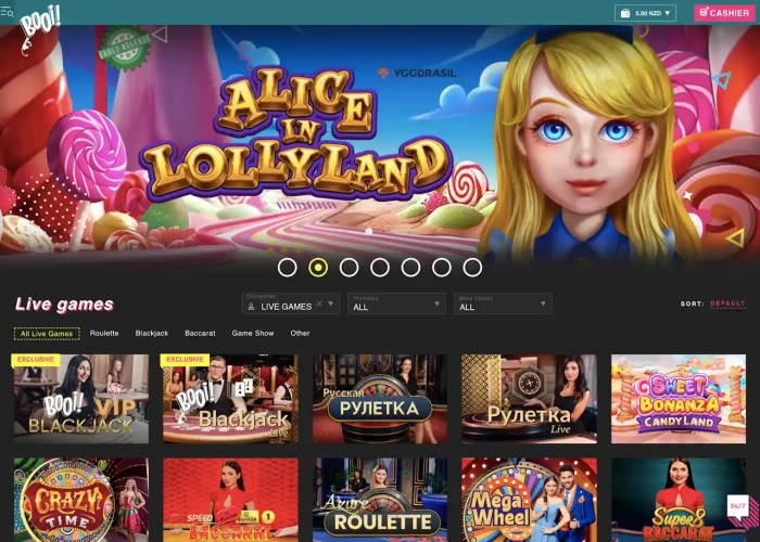 Live Dealer Games at Booi Casino