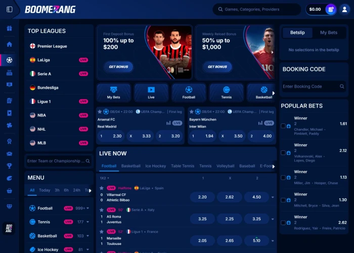 Sports Betting at Boomerang Bet Casino