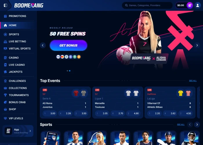 Boomerang Bet’s Lobby