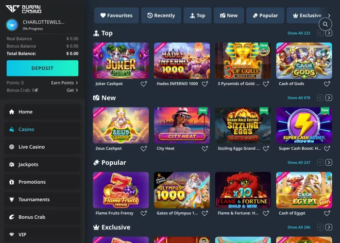 Buran Game Selection