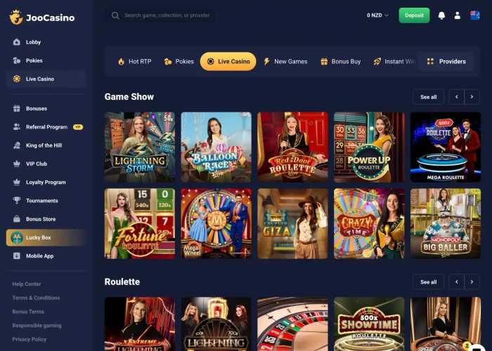 Live Dealer Games at Joo