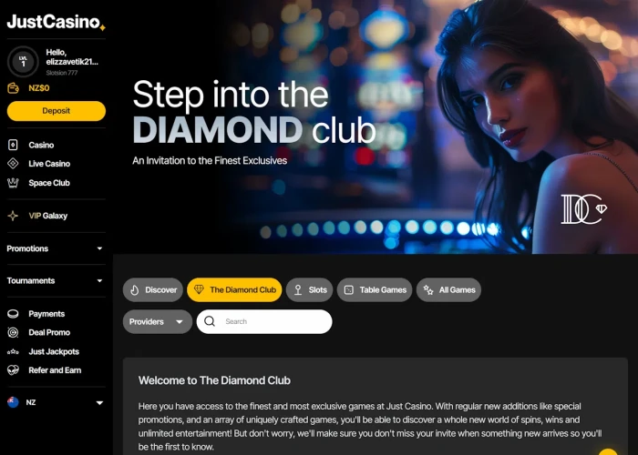 Diamond Club at Just Casino
