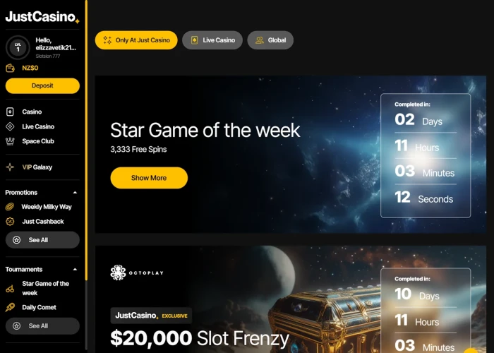 Tournaments at Just Casino