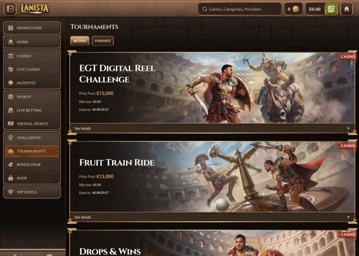 Tournaments at Lanista