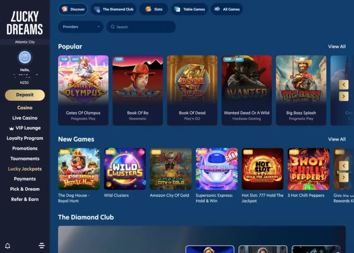 Lucky Dreams’ Game Selection