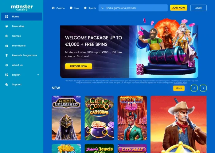 Monster Casino Lobby