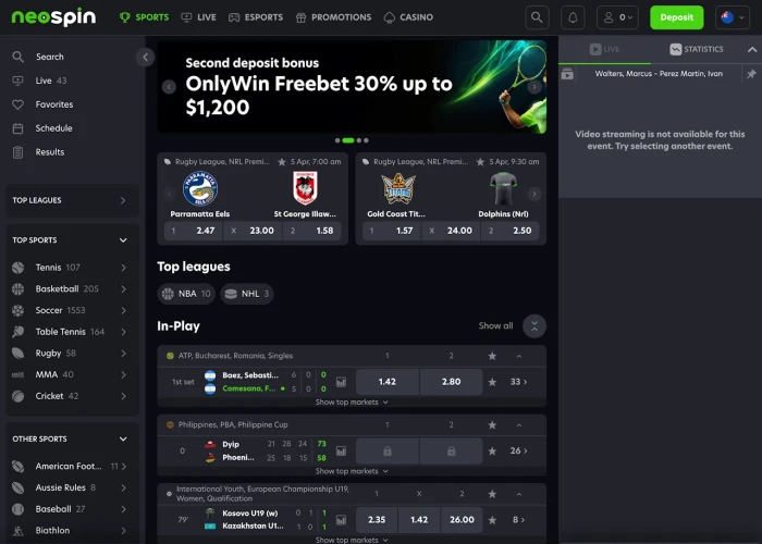 Neospin’s Sports Book