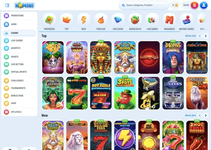 Nomini Game Selection