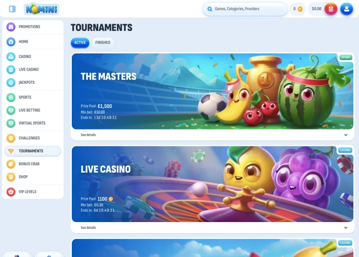 Tournaments at Nomini Casino