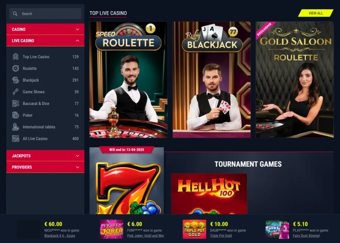 Play Live Dealer Games at Rabona Casino