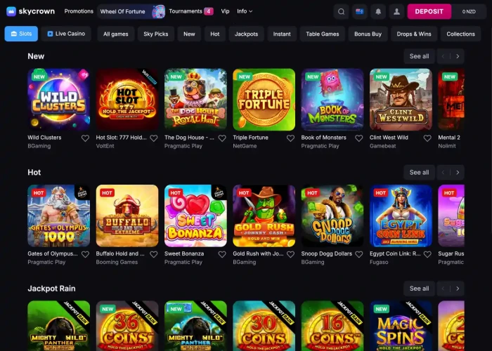 Skycrown’s Game Selection