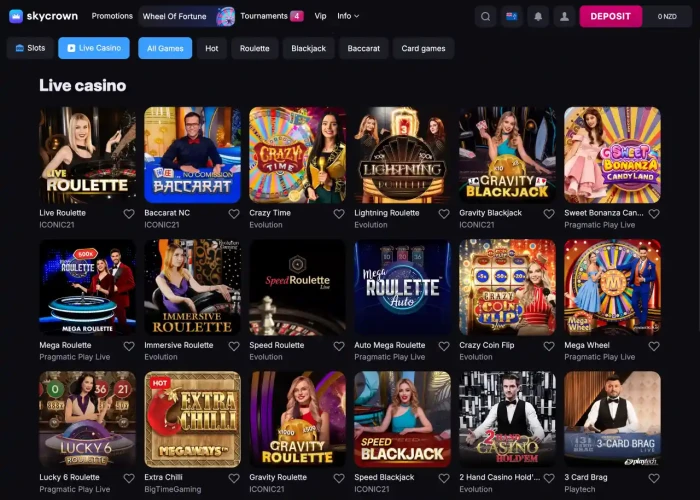 Live Dealer Games at Skycrown Casino