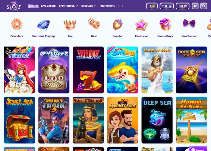 Slots Palace Game Selection