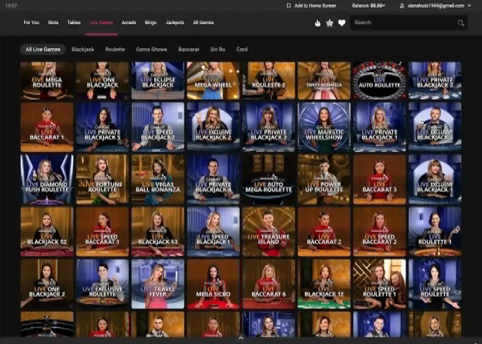 Live Dealer Games at Spin Galaxy