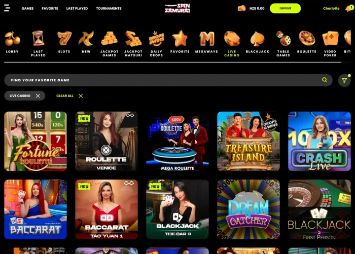 Play Live Dealer Games at Spin Samurai Casino