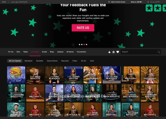 Live Dealer Games at Spin Casino 