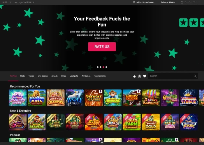 Spin Casino Lobby