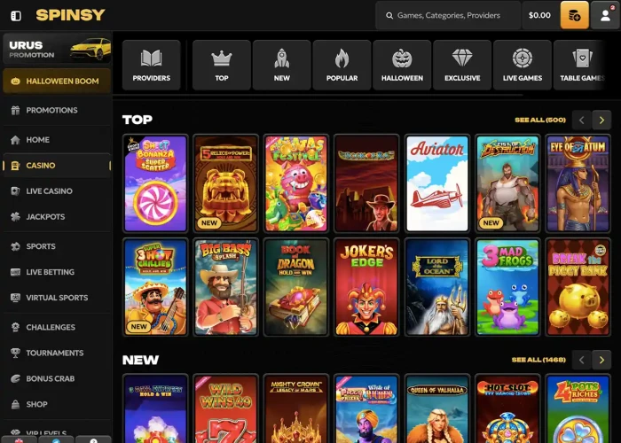 Spinsy’s Game Selection