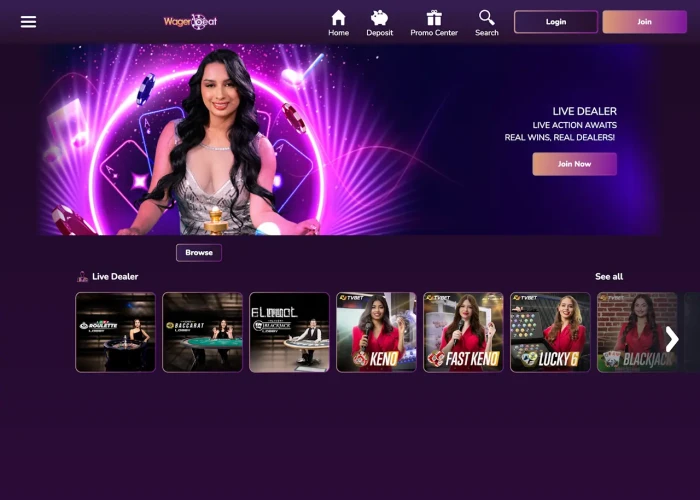 Live Dealer Games at Wager Beat