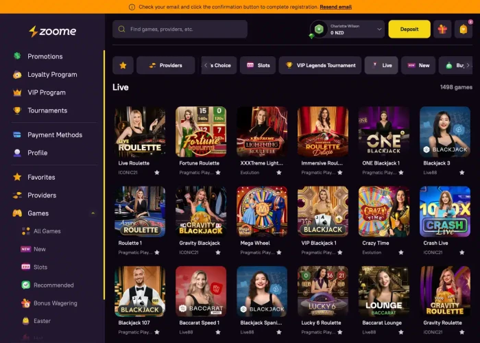 Live Dealer Games at Zoome