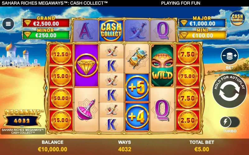 Sahara Riches Megaways Cash Collect Game